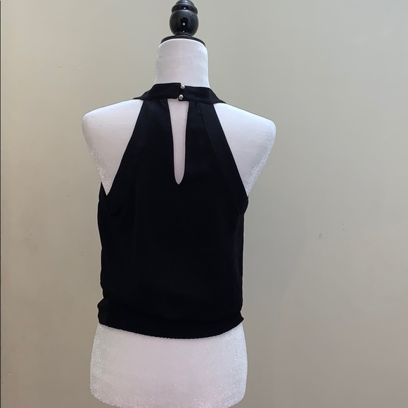 Bebe black halter top sleeveless cut out blouse - Picture 5 of 8